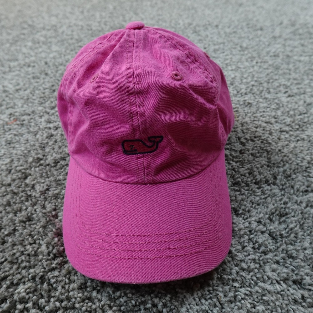 Vineyard Vines Hat Cap Mens One Size Pink Whale Logo Adjustable Strap‎ Back Golf